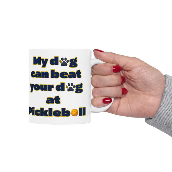 Dog Mom Ceramic Mug - Pickleball Dog Lovers Gift, Coffee Mug for Dog People, Funny Dog Owner Gift, Pet Lover Mug, Personalized Dog Mom Gift