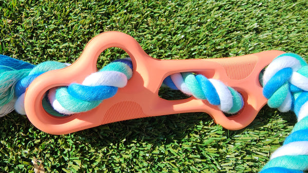 Rubber Bone Chew Toy with Tug Rope - Aggressive Chewers - Teething - Puppy Toys - Har | Le Dogs