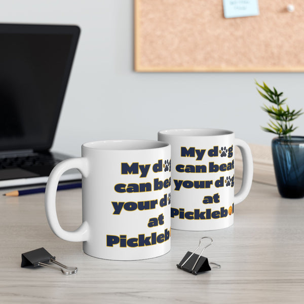 Dog Mom Ceramic Mug - Pickleball Dog Lovers Gift, Coffee Mug for Dog People, Funny Dog Owner Gift, Pet Lover Mug, Personalized Dog Mom Gift