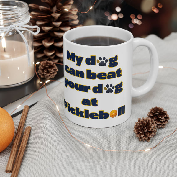 Dog Mom Ceramic Mug - Pickleball Dog Lovers Gift, Coffee Mug for Dog People, Funny Dog Owner Gift, Pet Lover Mug, Personalized Dog Mom Gift