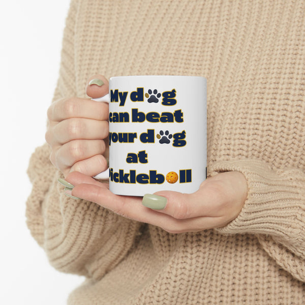 Dog Mom Ceramic Mug - Pickleball Dog Lovers Gift, Coffee Mug for Dog People, Funny Dog Owner Gift, Pet Lover Mug, Personalized Dog Mom Gift