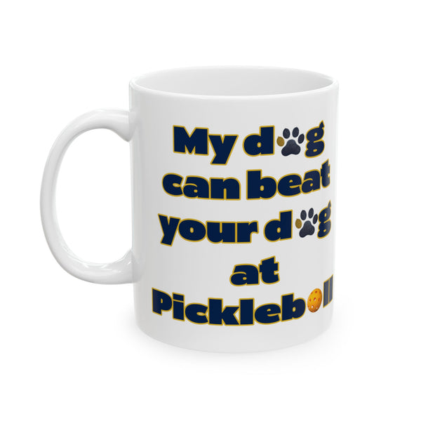 Dog Mom Ceramic Mug - Pickleball Dog Lovers Gift, Coffee Mug for Dog People, Funny Dog Owner Gift, Pet Lover Mug, Personalized Dog Mom Gift