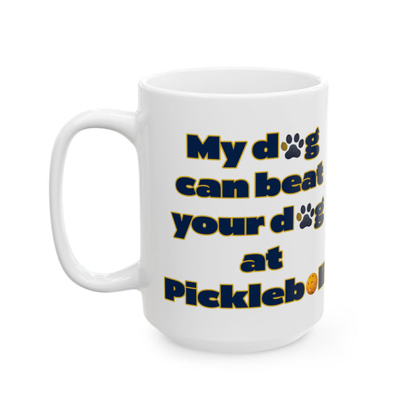Dog Mom Ceramic Mug - Pickleball Dog Lovers Gift, Coffee Mug for Dog People, Funny Dog Owner Gift, Pet Lover Mug, Personalized Dog Mom Gift