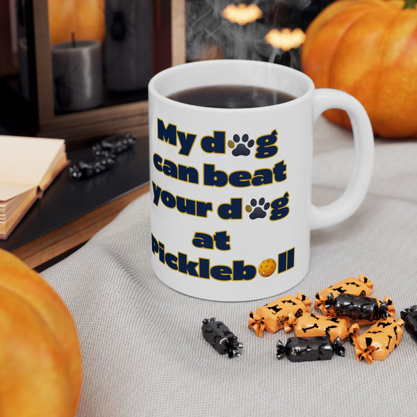 Dog Mom Ceramic Mug - Pickleball Dog Lovers Gift, Coffee Mug for Dog People, Funny Dog Owner Gift, Pet Lover Mug, Personalized Dog Mom Gift