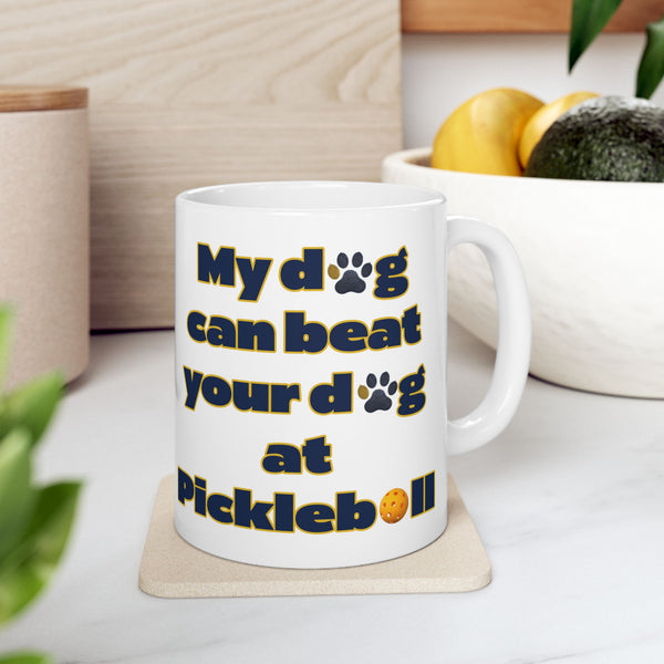 Dog Mom Ceramic Mug - Pickleball Dog Lovers Gift, Coffee Mug for Dog People, Funny Dog Owner Gift, Pet Lover Mug, Personalized Dog Mom Gift