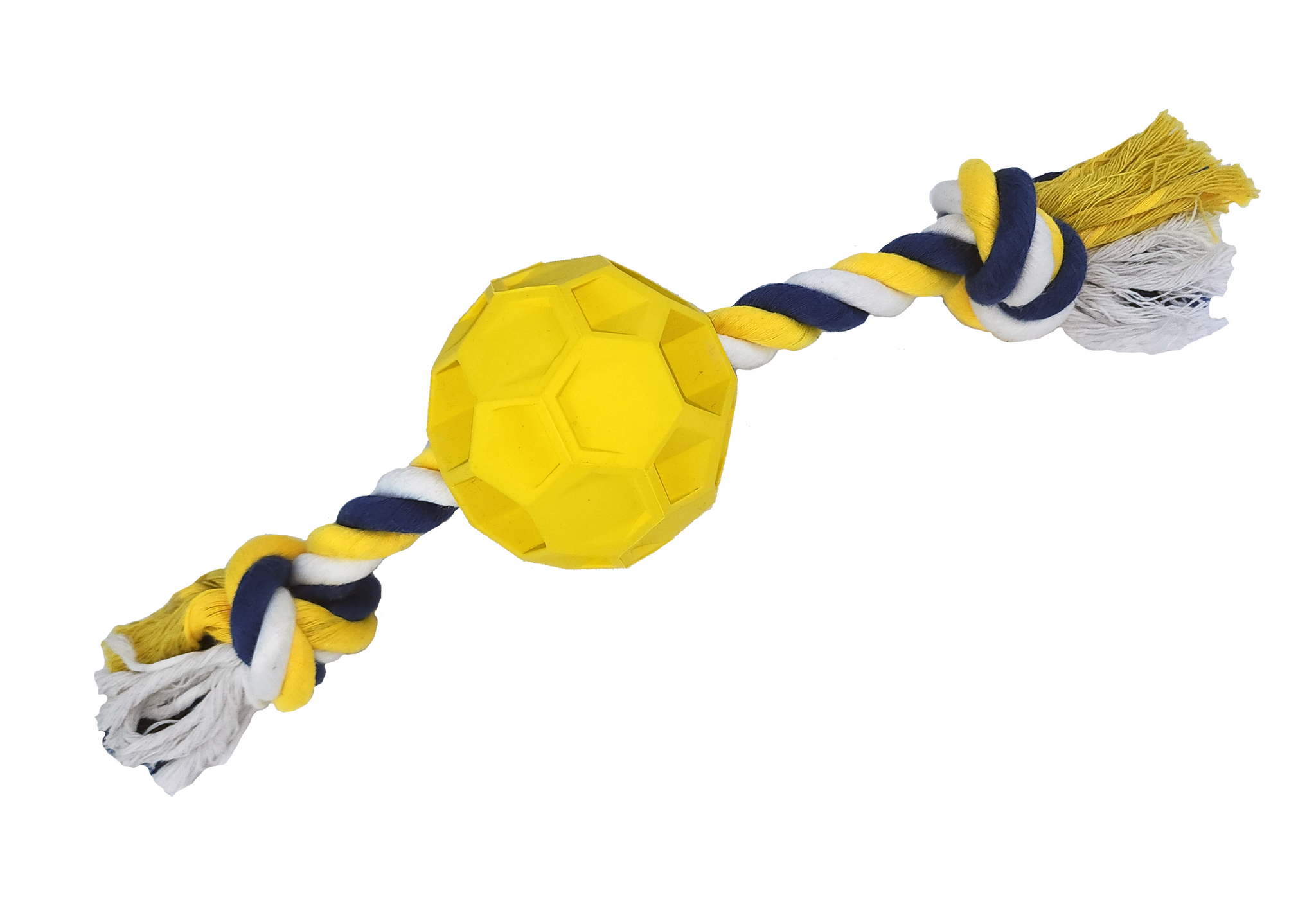 Rubber Soccer Ball Chew Toy with Tug Rope  -- Aggressive Dog Chewers -- Toys for Dogs of All Sizes - Harle Dogs